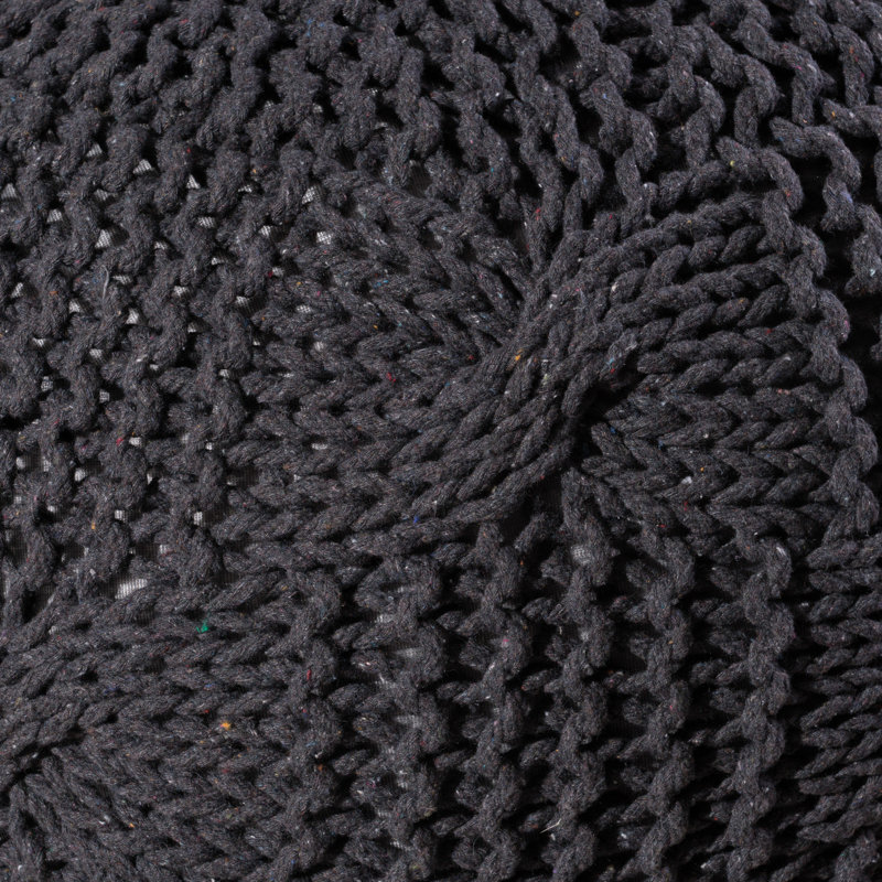 Moran Upholstered Pouf, Dark Gray
