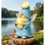 Statue de jardin solaire Beach Gnome, pour patio, cadeau de Noël de Pâques pour les amoureux du jardin, balcon, cour, cadeau de fête des Mères