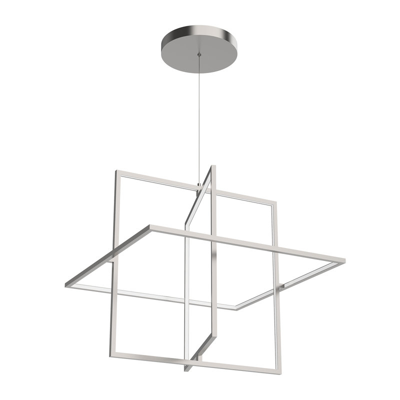 Mondrian Brushed Nickel LED Rectilinear Pendant Light