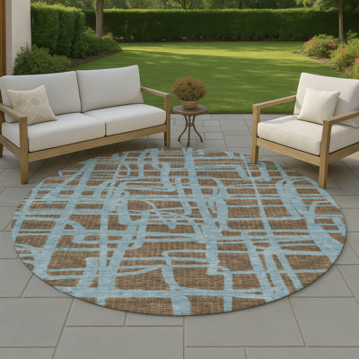 Tapis abstrait lavable à la machine intérieur / extérieur ACN2491