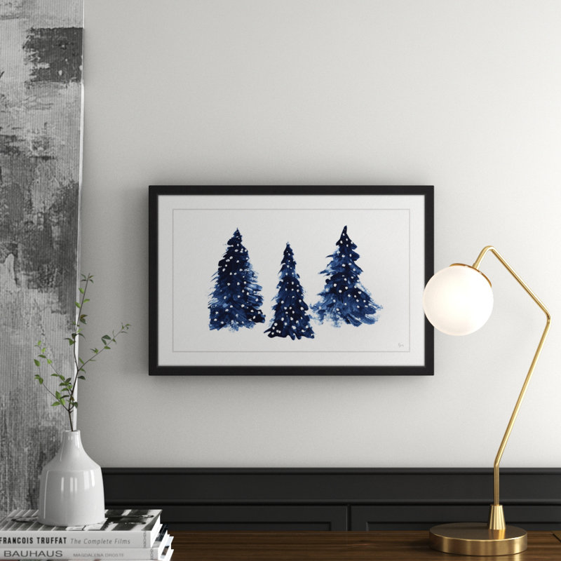 «Trois Arbres» - Impression sur papier encadrée, l 24 po x H 16 po x P 1,5 po