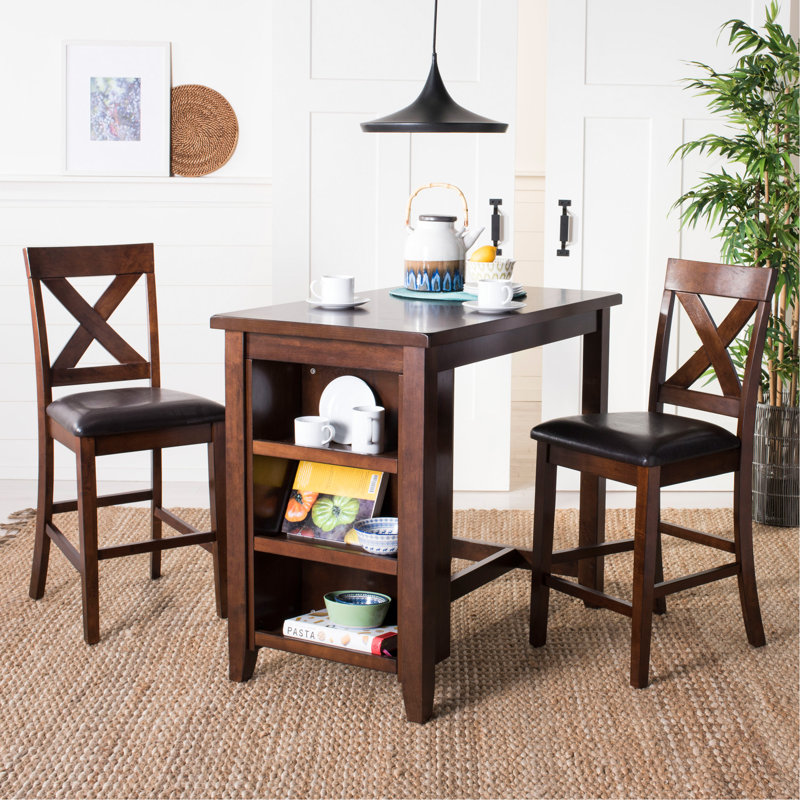 Donegal 2 - Person Solid Wood Solid Wood Top Four Leg Dining Set, Mahogany