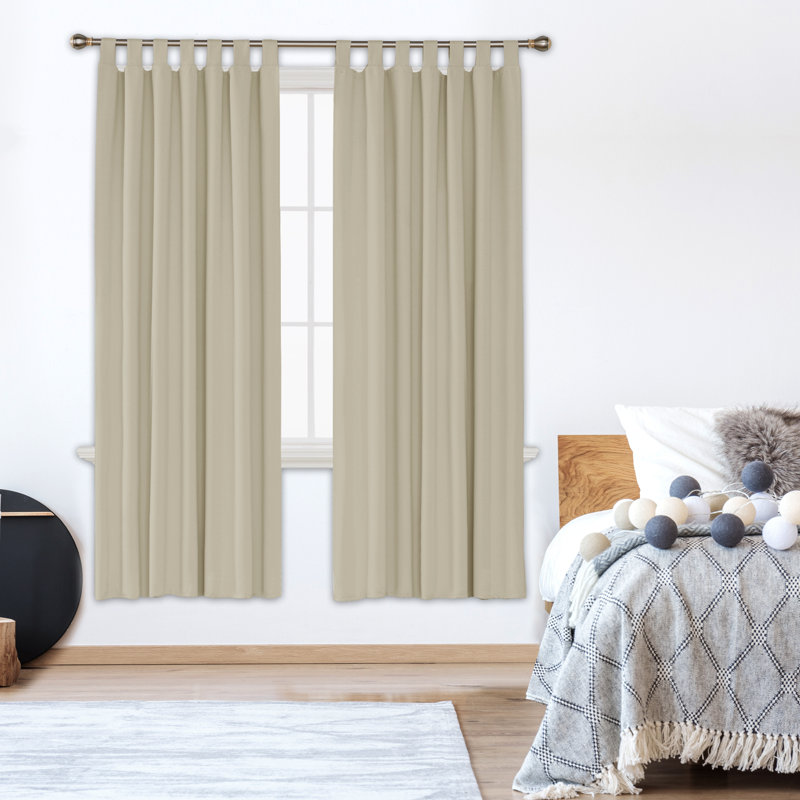Blackout Curtain Pair, 140 W x 200 D cm, Beige