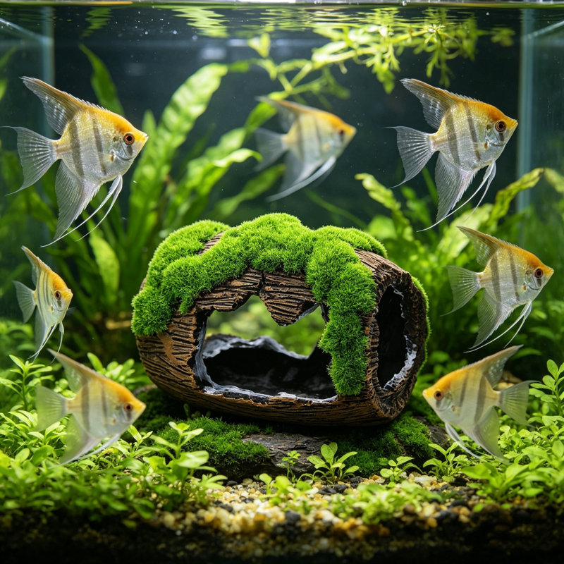 Multicolore en résine, aquarium, baril de vin, 3,15 x 2,36 x 2,76 pouces, S