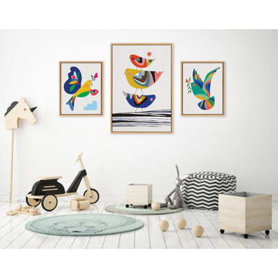 The Family Tree, Bird of Peace and Peace Dove by Rachel Lee 3 Birdies Studio Framed Canvas Wall Art Set