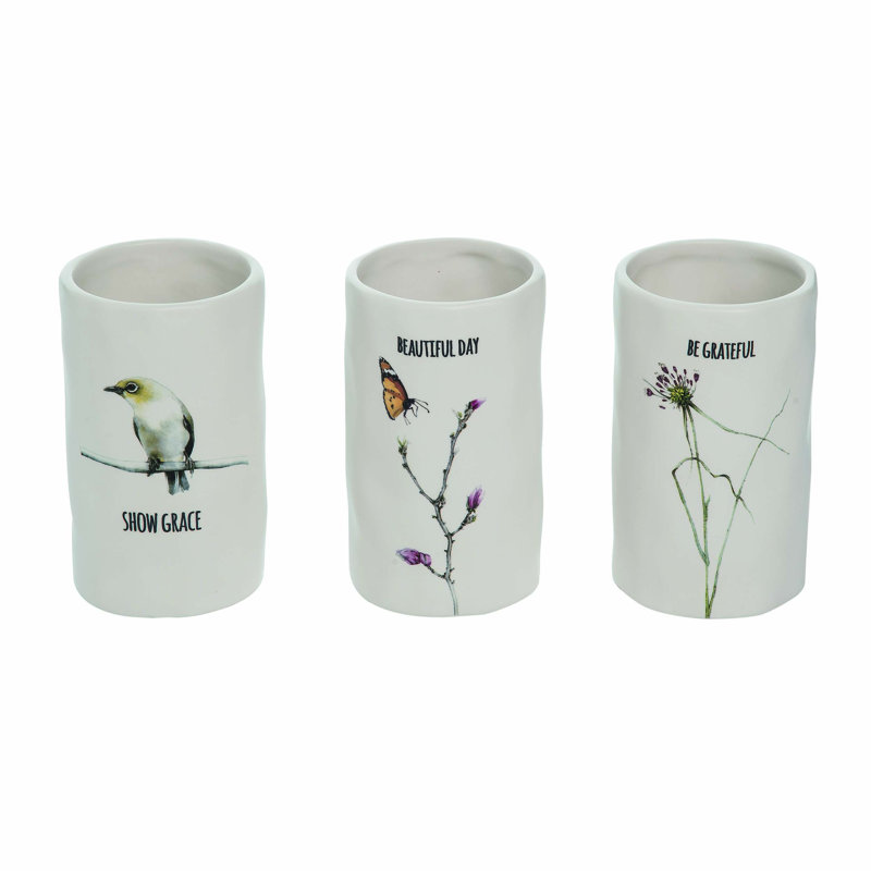  Small Dol Flora & Fauna Container Set of 3 Spring Home Decorations