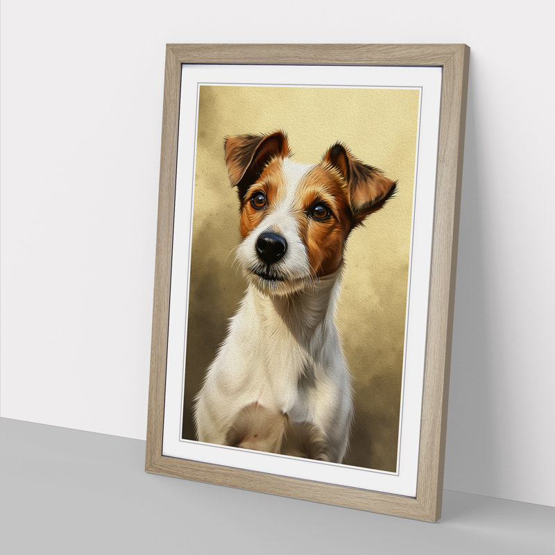 Jack Russell Realism - Framed Print, 34cm H x 25cm W x 2cm D, Oak Framed