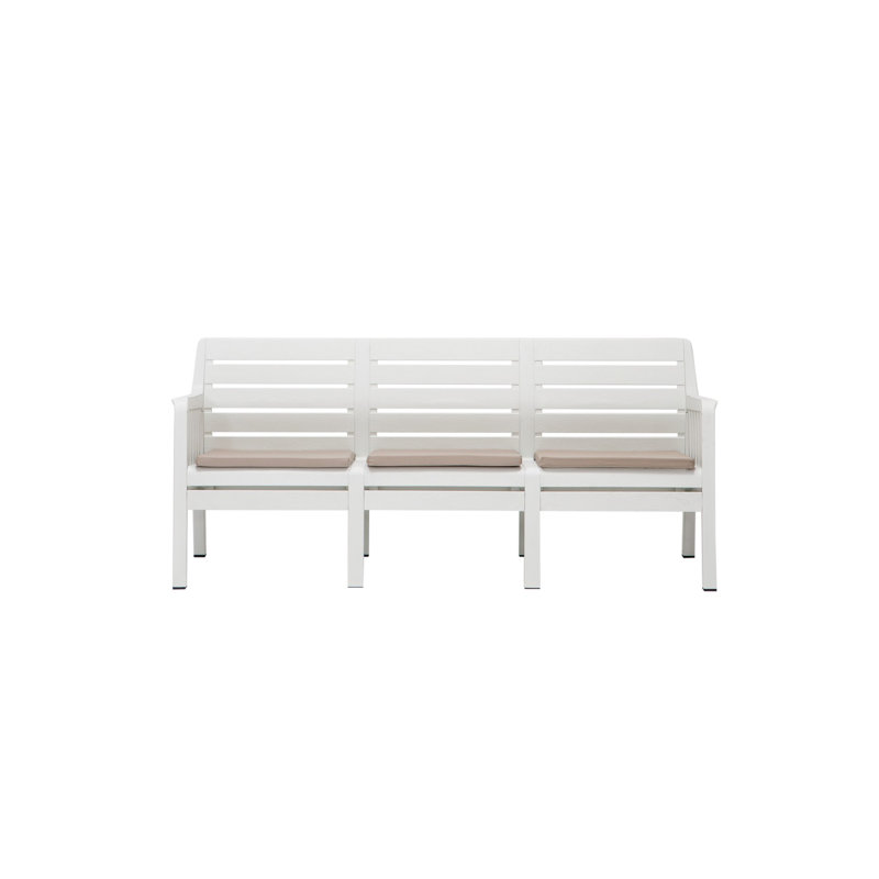 Cardamom 190cm Wide Patio Sofa with Cushions, White
