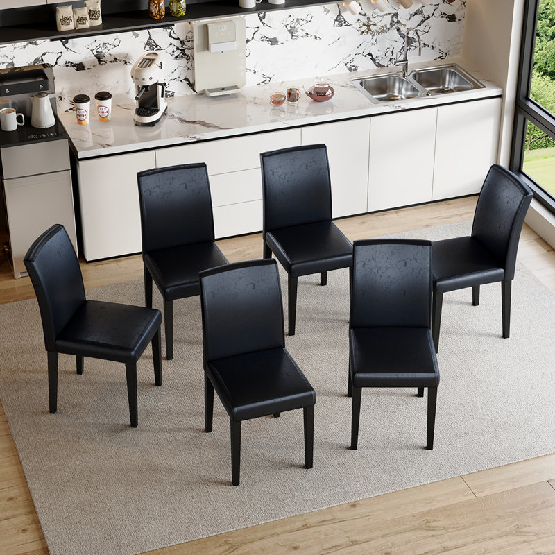 Chaise d'appoint rembourrée avec pieds en métal, 4, Noir, noir, noir, noir, Noir, noir, noir, noir
