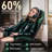 Adjustable Gaming Chair with Massage Lumbar Support, Swiveling PC & Racing Game Chair with Footrest & Headrest, Ergonomic PU Leather Computer Chair for Adults & Teens,Black and Green-36195821
