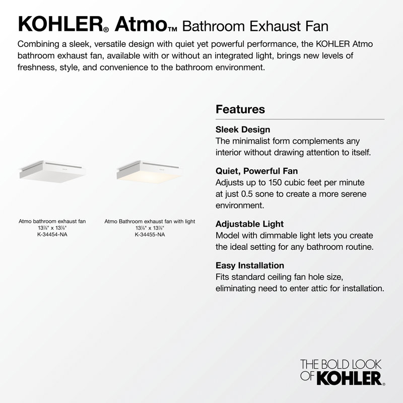 Atmo 13-7/8 In. X 13-7/8 In. Bathroom Exhaust Fan