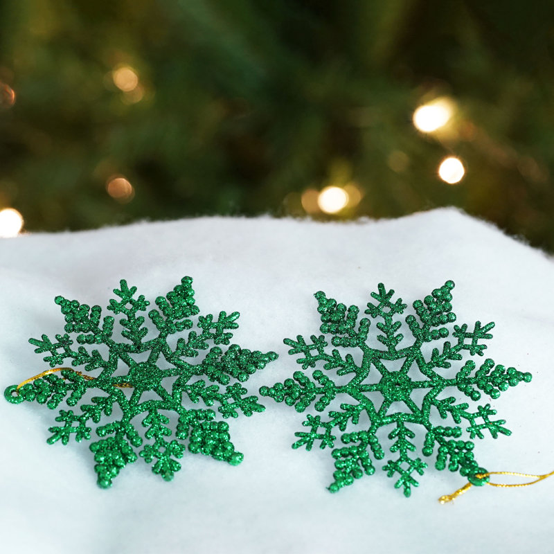 Ornement de Noël flocon de neige, Vert Noël