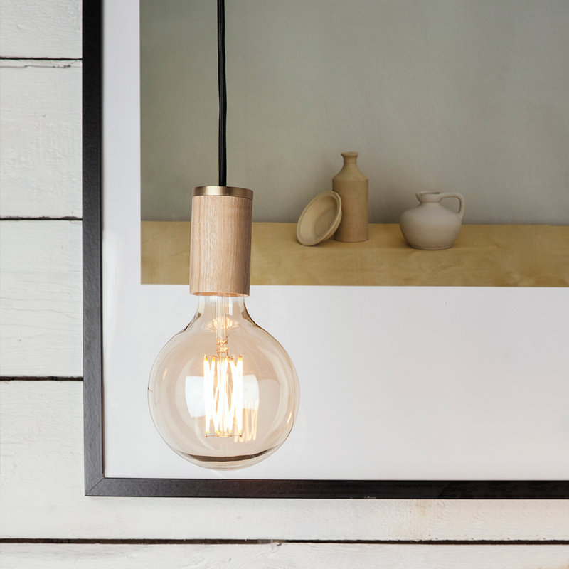 Luminaire suspendu Gaia en chêne, Naturel