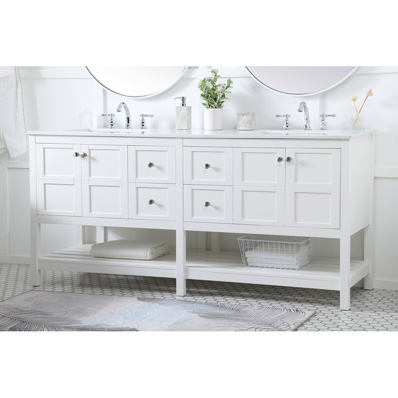 Ensemble de meuble-lavabo double 72 po Krish, Blanc