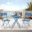 Anshu Iron Table And Folding Chair Set, 2 - Person Round Outdoor Dining Set-1128586542