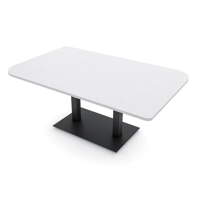 Table de conférence Ogren Duo, L 72 po x l 48 po, Blanc classique, Noir mat