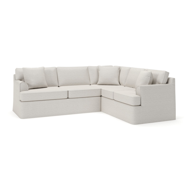 Canapé modulaire 2 pièces Conradina, Canvas Macarena gris pâle, Orienté à droite