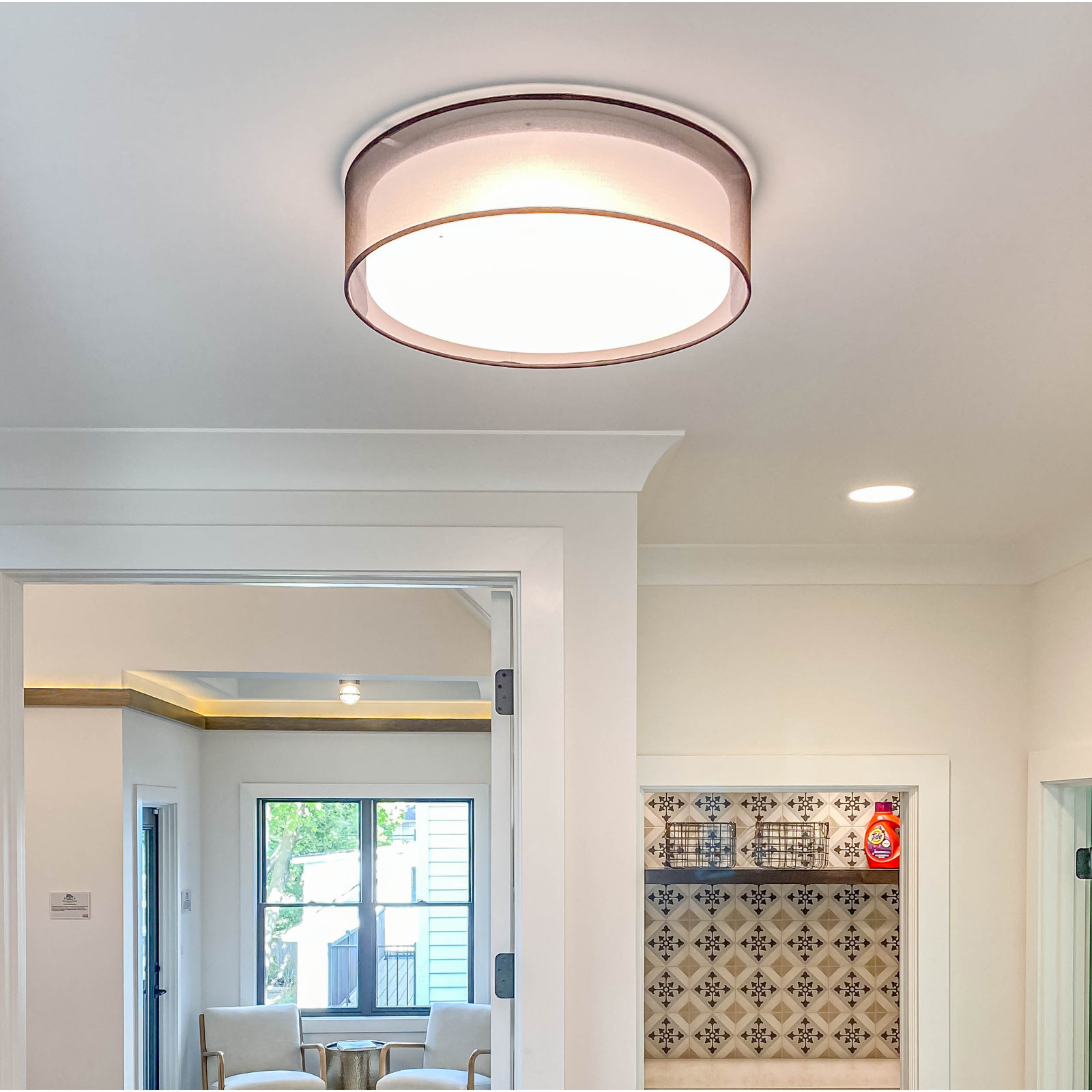 Jessalyn 5 Light LED Flush Mount, Black Organza