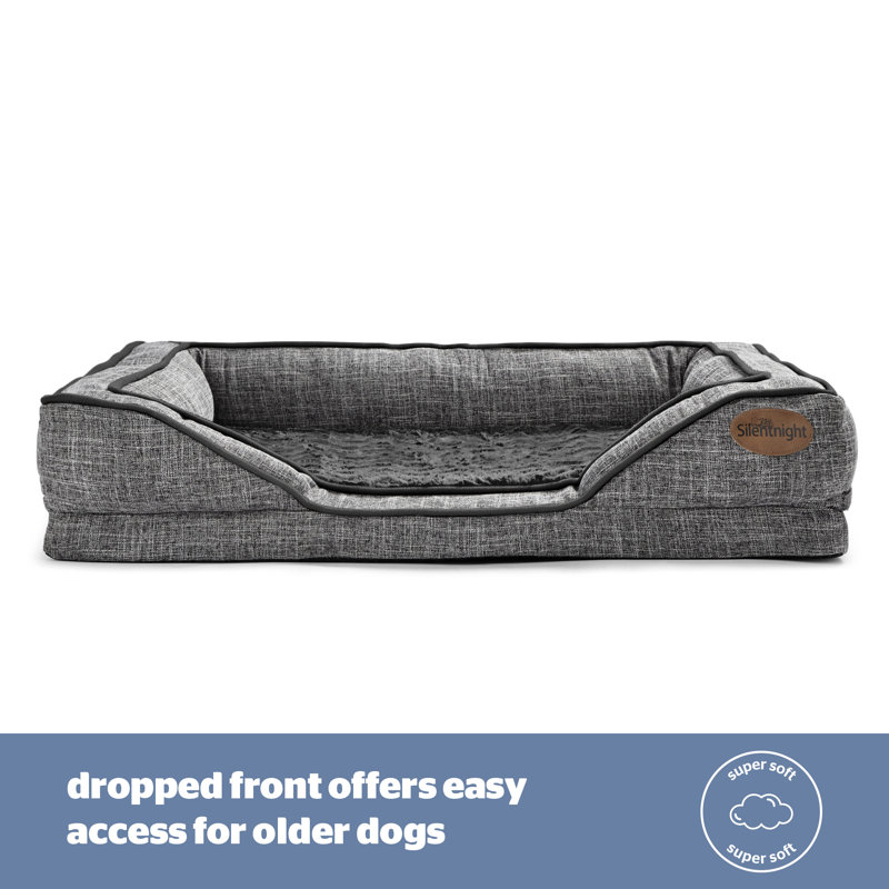 Silentnight Orthopaedic Luxury Pet Bed, 19cm H x 95cm W x 69cm D, Grey