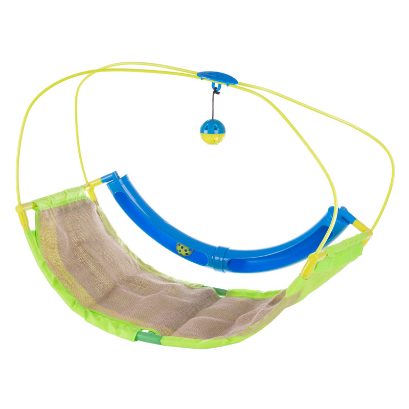 Centre d'activité pour chat PETMAKER, 19" H x 23.5" W x 12" L, Bleu, vert, À bascule