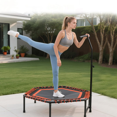 Trampoline 48 pouces pour adultes avec capacité de charge de 330 lb et barre réglable