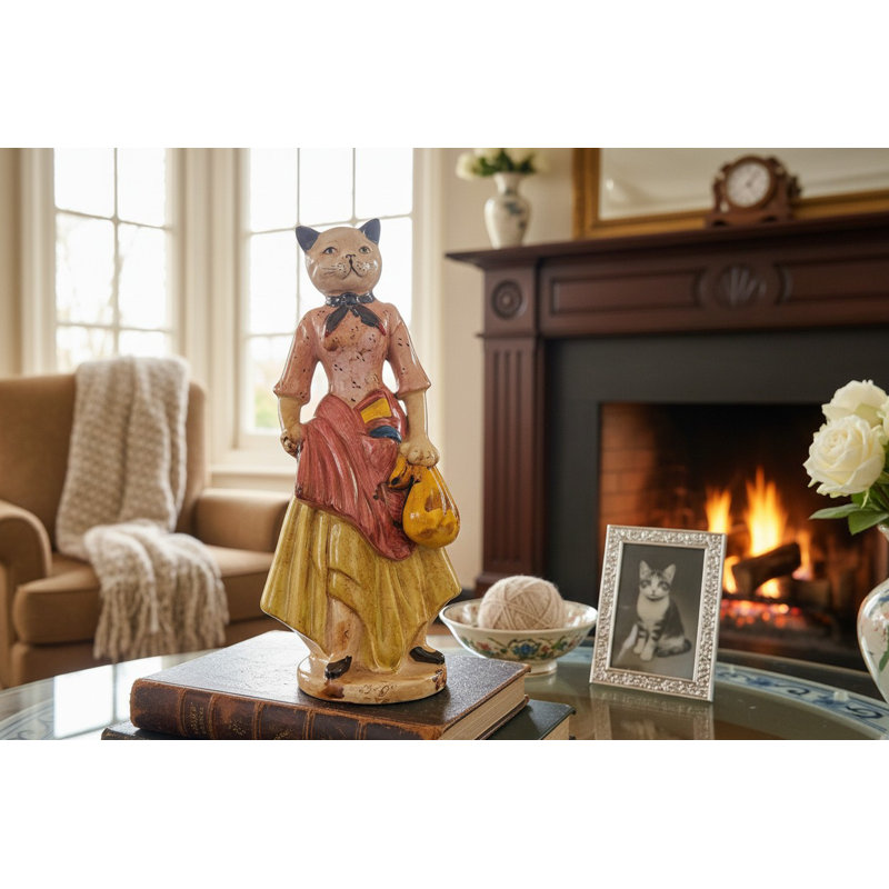 Antique Style Cat Lady Figurine