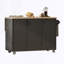 Îlot de cuisine cannelé de 51 po avec abattant K&K, îlot de cuisine sur roulettes avec support de rangement interne, chariot de cuisine roulant avec porte-serviettes pour la cuisine, la salle à manger, le frêne noir-2109291162