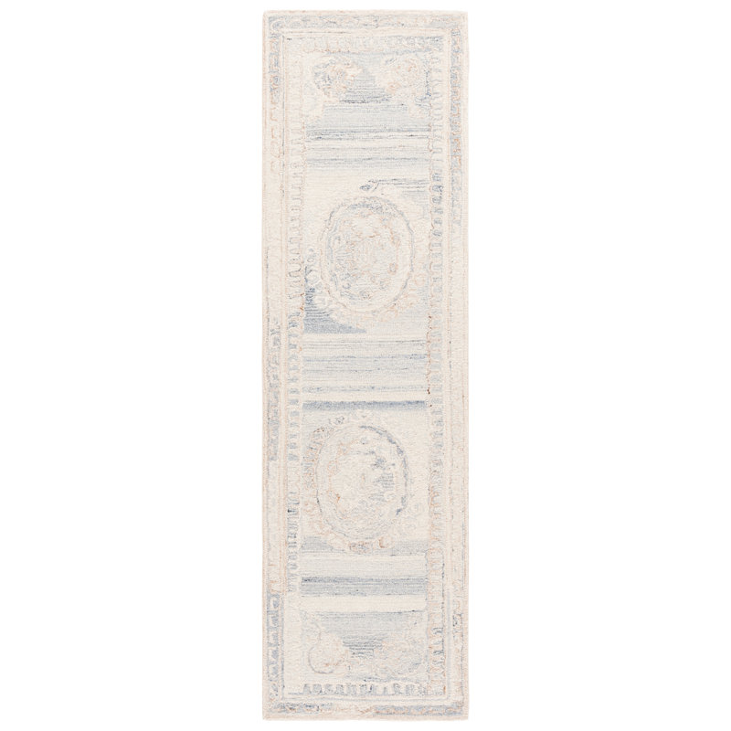 Tapis oriental performance en laine et coton touffetés Chenee, Tapis de couloir 2 pi 3 po x 8 pi
