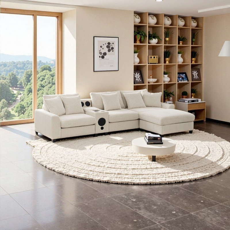 Canapé en L Smart Modular, Beige