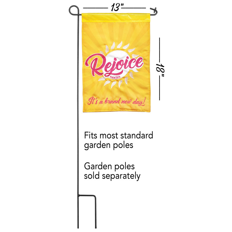 Drapeau de jardin en polyester 18 x 13 po Rejoice Psalms 118: 24