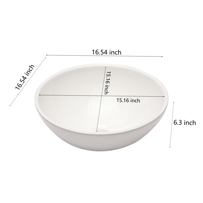 Lavabo vasque en porcelaine circulaire en céramique blanche L 16 po x l 16 po COUOKO