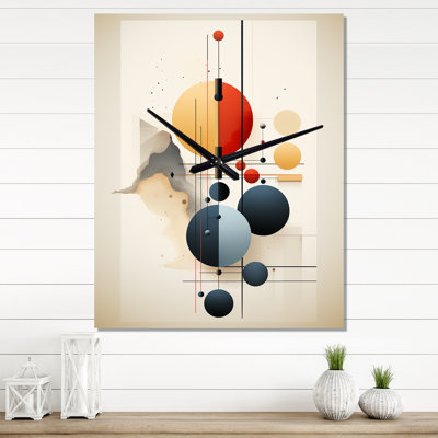 «The Mystery Of Love Flow Vintage Geometrics III» - Horloge murale moderne géométrique