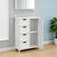 White Freestanding Bathroom Floor Cabinet With Adjustable Shelf & Drawers
