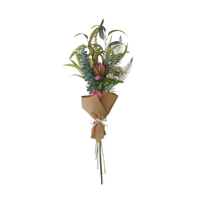 Faux Flower Bouquet In Paper Jute Bow