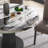 Roundhill Furniture Cavira Modern Faux Marble Dining Table with Wood Pedestal Base, Off-White-120742287