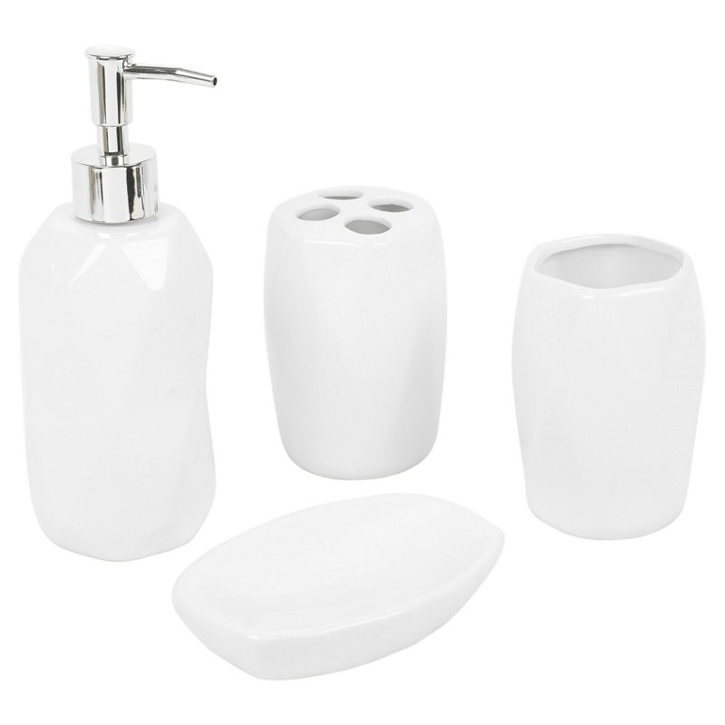Naseem Ceramic / Porcelain Bathroom Accessory Set, White