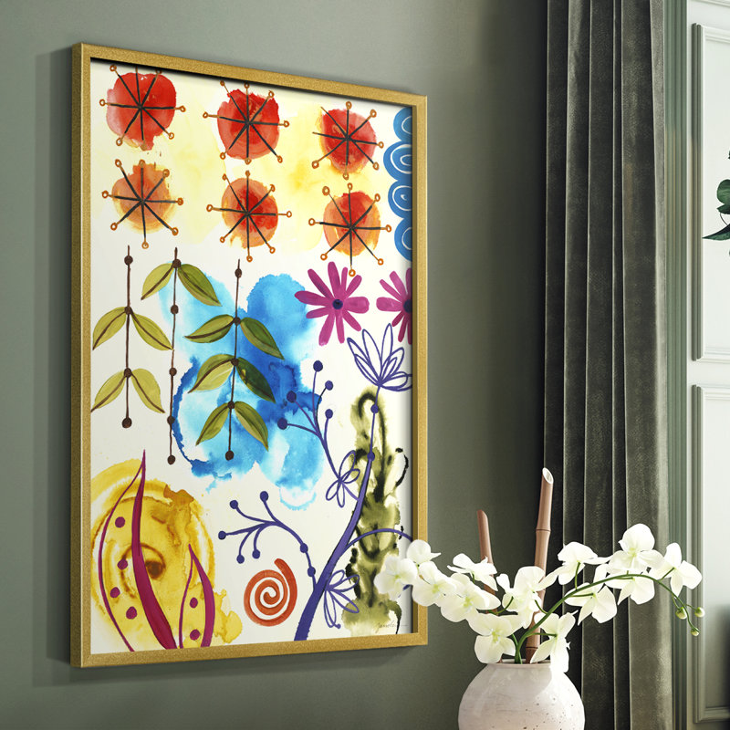 «Flower Power II», reproduction encadrée - bois massif, H 14 po x l 11 po
