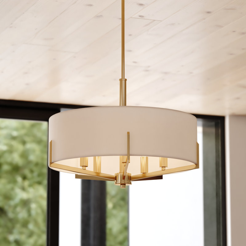 Lentha 5 - Light Dimmable Drum Chandelier