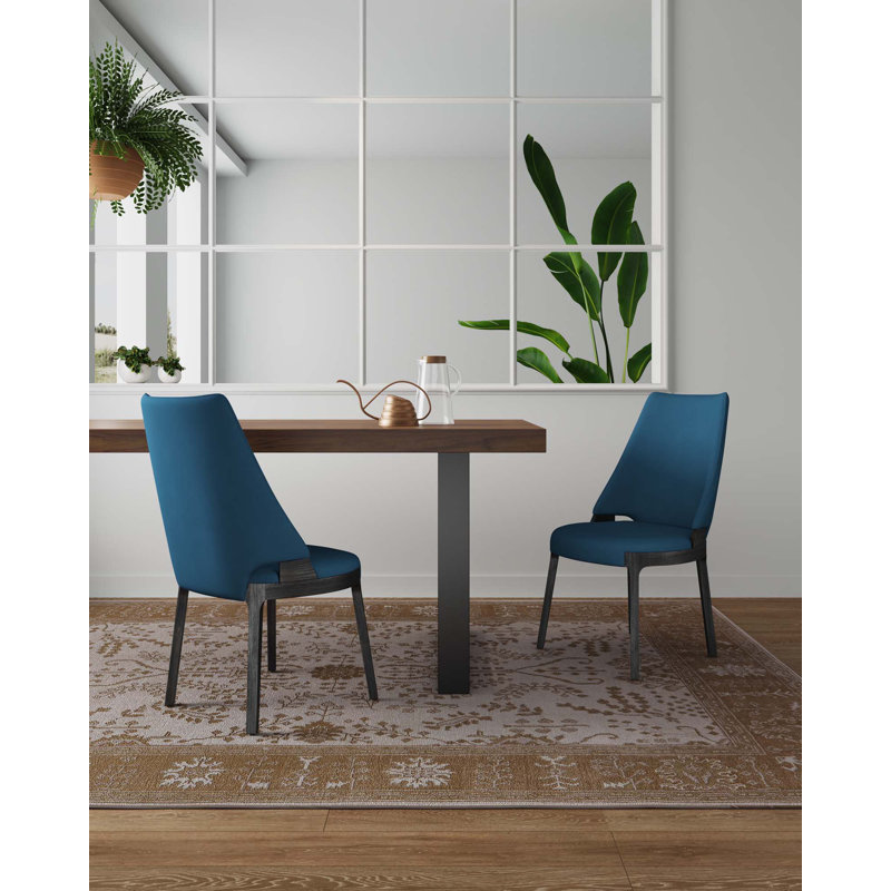 Chaise de salle à manger rembourrée Kara, Bleu
