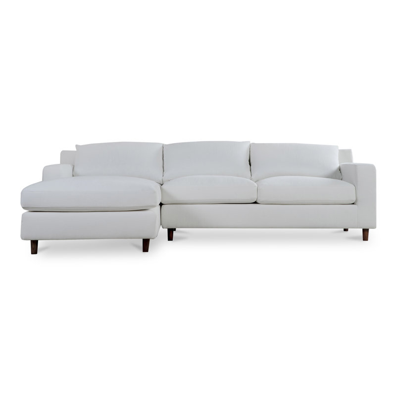 Hutton 2 - Piece Chaise Sectional, Left Hand Facing, White Crypton® Chenille