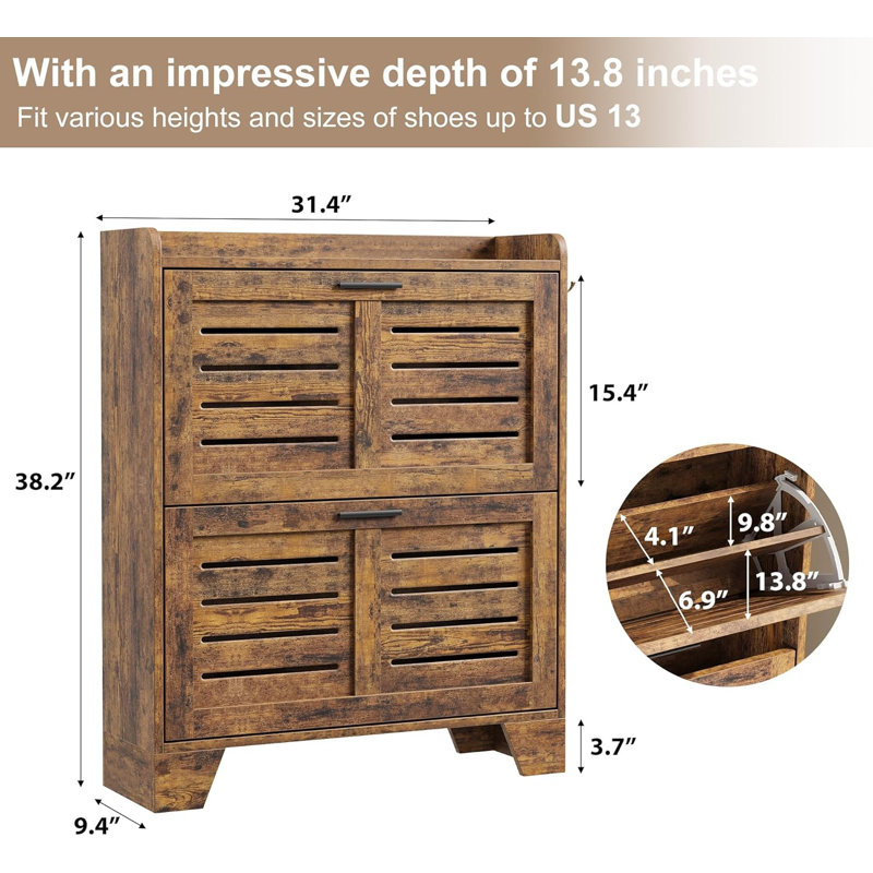 16 Pair Flip Down Shoe Storage