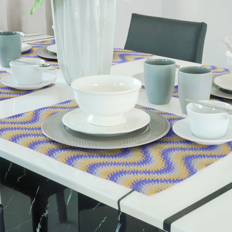 Récapitulatif de coton 18" à rayures ondulées katelyn elizabeth, Bleu / Jaune
