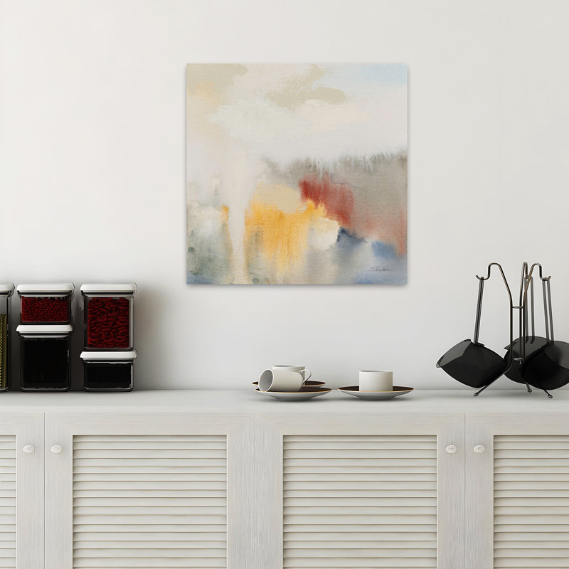 Ruines anciennes II, art abstrait contemporain, H 18 po x l 18 po