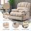 Fauteuil inclinable électrique en chenille de 23 po de large et à dossier haut avec massage par vibration à 8 points et chauffage lombaire-783286446