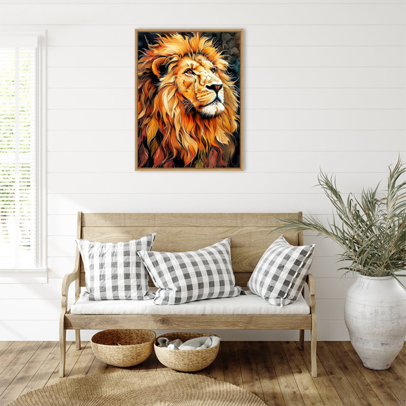 «Lion Mane» par Ilora, reproduction d'art sur toile encadrée, H 30 po x l 23 po