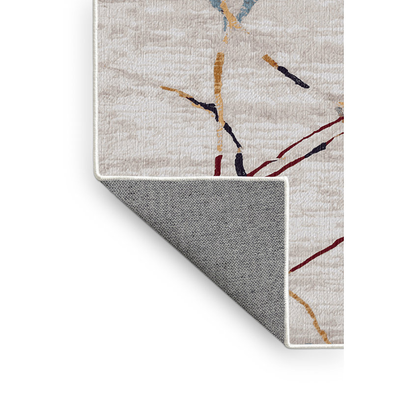 Tapis beige lavable à la machine, Rectangle 8 pi x 12 pi
