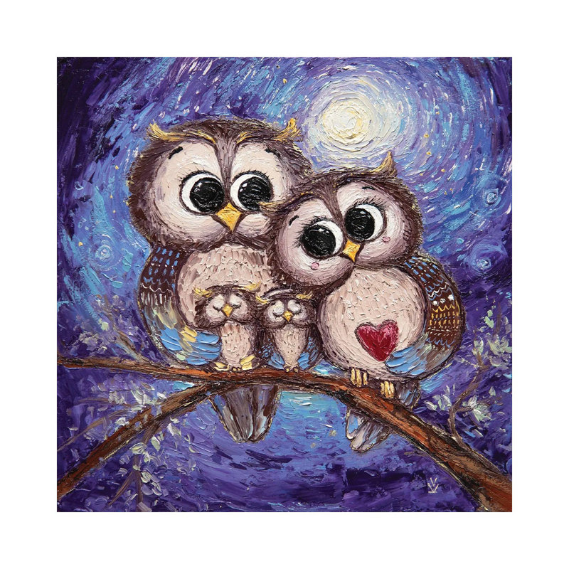 Good Owls 1 Piece Painting on Canvas, 66.04 cm H x 66.04 cm W x 1.91 cm D, Wrapped Canvas