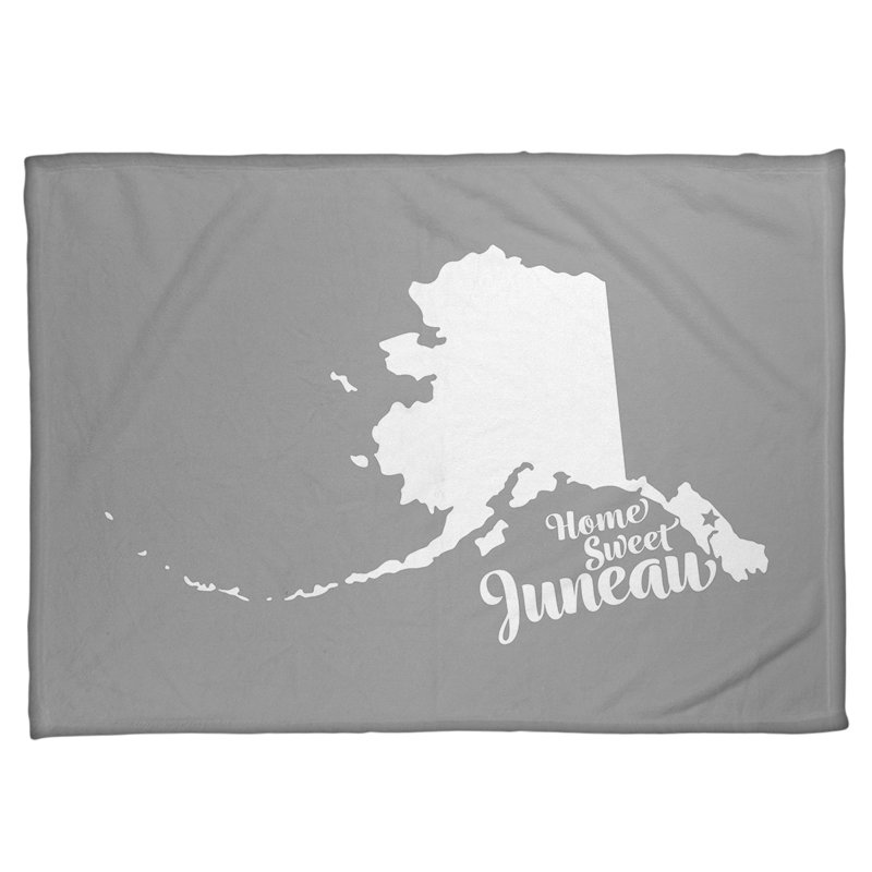 Jeté polaire juneau alaska, l 62,5 po x L 82,5 po, Gris