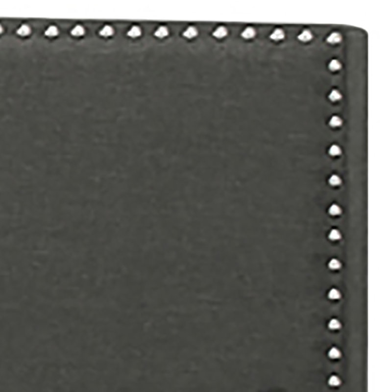 Lit tapissier Mid-Century, King, Charcoal
