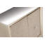 Armoire beige à 2 portes avec plateau en miroir et poignées anneaux